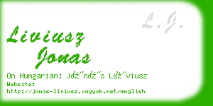 liviusz jonas business card